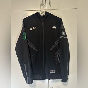 UFC Venum BROWN Authentic Fight Night Men's L Walkout Hoodie Black